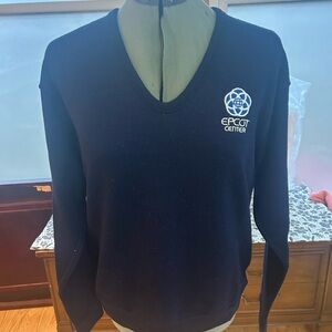 Vintage Disney Epcot Center Navy V-Neck Sweater